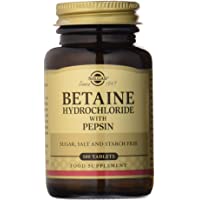 Los mejores  - Solgar Betaína Clorhidrato con Pepsina Comprimidos - Envase de 100